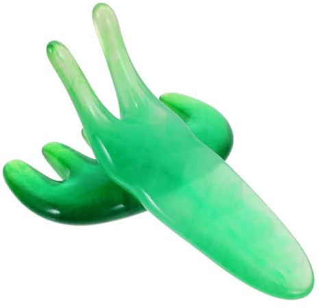 ERINGOGO peine de masaje adulto esculpiendo raspador pincel seco Herramienta de masaje facial Tabla de raspado peine multifuncional raspando tenedor tablero de guasha cera de abejas Verde