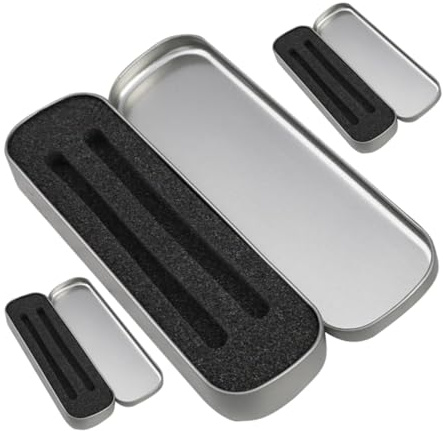 SAFIGLE 3 Stück Teiliges Metall Stifteetui mit Schwamm Einsatz Robuster Kleiner Stifte Organizer Kratzfestes Federmäppchen für Büro Schule Geschenkidee für Studenten