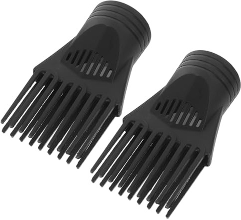 IWOWHERO Blow Dryer Brush Pettine per Asciugacapelli, 2 Pezzi in Plastica Nera, Ugello Concentratore per Chioma Lisci e Lucenti, Compatibile la Maggior Parte dei Phon