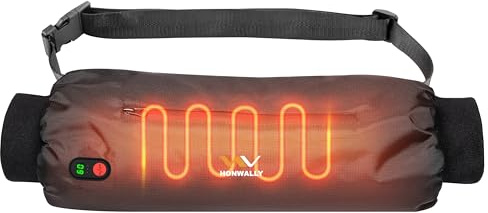USB Heated Hand Warmer Pouch with Temperature Display, Double-Sided Heat