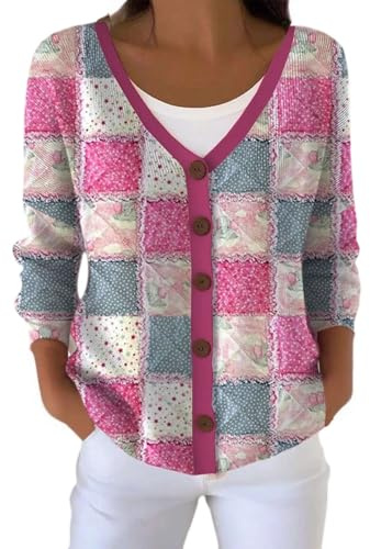 Mfhmom Gilet Femme Hiver Cachemire Chic et Élégant Cardigan Long Laine Douce Col V Boutonné Léger Automne Gilets Tricoté Chaud Longue Grande Taille Mode Confortable Style Décontracté Pull