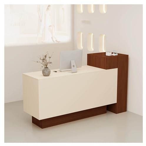 Receptionsskrivbord i trä med låsbara förvaringslådor – 150 cm kontors- och vardagsrumsbänk – stilfull hållbar modern design för hem- eller affärsbruk