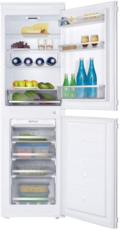 CDA FW653 177cm 50/50 Integrated Frost Free Fridge Freezer with Sliding Door Hinge - White - E Rated