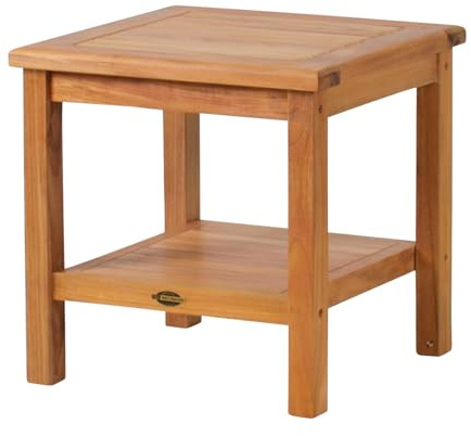 Kai Wiechmann Teak Beistelltisch 50 x 50 cm hochwertig wetterfest 2 Ebenen