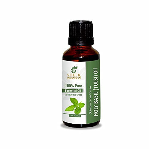 Holy Basil (Tulsi) Oil (Ocimum Sanctum Syn O. Tenuiflorum) Essential Oil 100% Pure Natural Undiluted Uncut Therapeutic Grade Oil 1.69 Fl.OZ