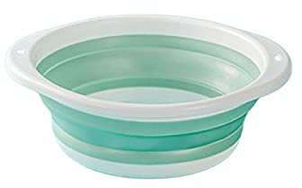 Collapsible Washing Basket, Foldable Washbasin, Fruit Storage Basket, Foldable Round Wash Basin, Multifunctional Unbreakable Washing Container for Outdoor Camping Hiking, Green, Medium