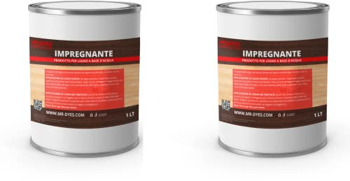 IMPREGNANTE ALL'ACQUA PER LEGNO PER INTERNO ED ESTERNO da 1-5-14 LT (2 X 1 LT, BIANCO)