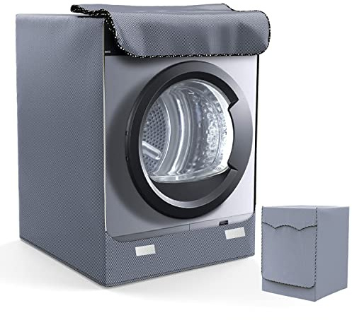 LEESITEC Abdeckung für Waschmaschine für den Außenbereich, Wasserdicht Abdeckung für Waschmaschine und Trockner Staub- und Schmutzabweisend Grau (XL 60 × 64 × 85 cm)