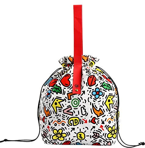 Xzeemo Borsa Porta Pranzo, Sacchetto Porta Pranzo, Pranzo al Sacco in Tessuto, Borse Porta Alimenti Pieghevole, Borsa Pranzo con Coulisse per Donna Uomo Bambini Ragazzo Lavoro Scuola Campeggio (C)