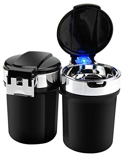 Cozlly Auto Aschenbecher,Portable LED Auto Aschenbecher mit deckel,LED Zigarette Aschenbecher Rauchfrei Selbstlöschend,Abnehmbarer Autoaschenbecher mit LED-Licht,für Auto,Haus,Büro