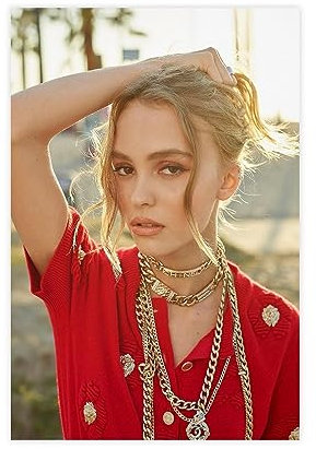 Lily-Rose Depp Actress - Movie Poster Canvas Poster Wall Art Decor Print Picture Paintings for Living Room Bedroom Decoration Unframe-style 08x12inch(20x30cm)