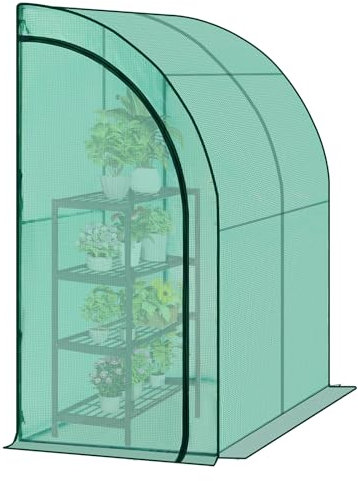 WOLTU Serra da Giardino, Serra per Orto con 2 Porte Avvolgibili, Copertura per Piante con Telo PE a Rete 140 g/m2 e Telaio Metallico, Verde, 200x100x210cm