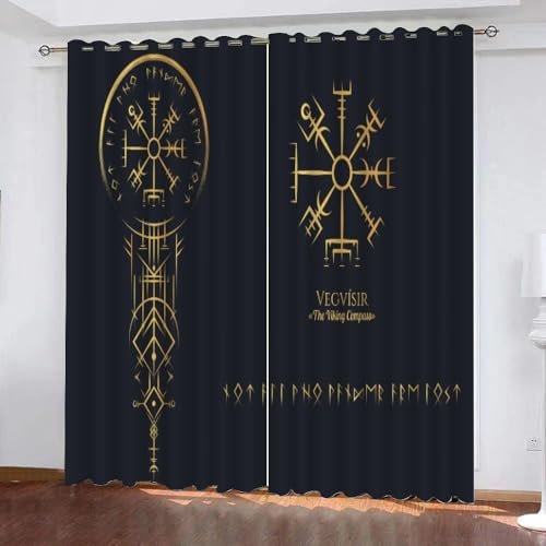 WIKINGER Gardinen ösenschal 2er Set B 234 X H 137 cm Vorhang Blickdicht Kälteschutz Schallschutz Verdunkelung Wärmeisolierende Vorhänge für Wohnzimmer Schlafzimmer