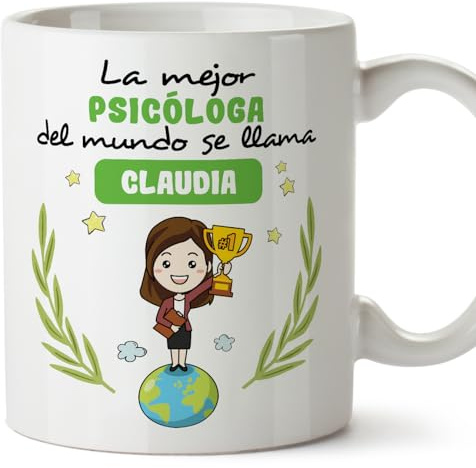 MUGFFINS Tazas Personalizadas para PSICÓLOGA mujer - En Español - Eres Mejor del Mundo - 11 oz / 330 ml - Regalo Personalizable original y divertido