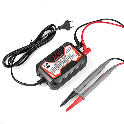 Lisher LED-Tester, 0 – 300 V, LED-Ausgang, Tester für Hintergrundbeleuchtung, TV, LED-Streifen, vielseitig, Perlen, Testwerkzeug, schwarz, EU-Stecker