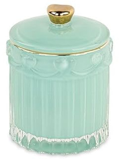 Potiche Candela profumata in barattolo vasetto di vetro VARI COLORI 12x8.5 cm BOMBONIERA bomboniere fai da te (Verde Acqua)