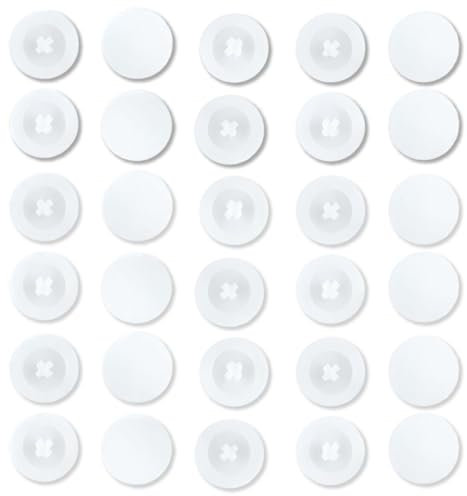 MQLSAERI 50 Stück Schraubenabdeckung, Durchmesser 12MM Kunststoff-Kreuzschlitz Abdeckkappen kreuzschlitzschrauben, Kreuzschlitzschraube Deckel, Weiße Schraube Dekorative Abdeckungen