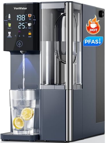 VonWater CT910H Reverse Osmosis Water Filter Countertop, 3S Instant Hot RO Water Filtration System, 7-Stage Water Purifier with Portable Pitcher, NSF/ANSI 372,42,58, Reduce TDS PFAS, No Installation