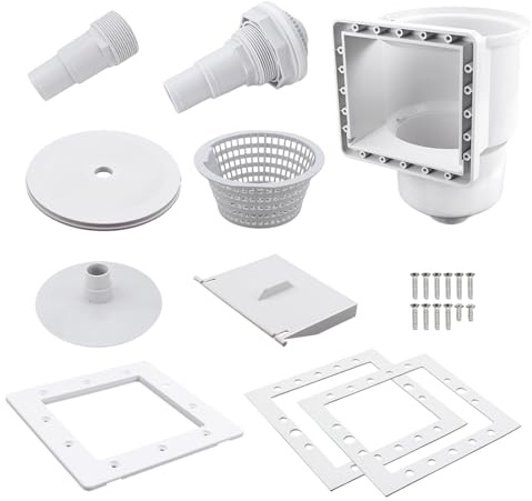 Kefly Above Ground Pools Skimmer with Accessories, Thru-Wall Skim Compatible with All Standard Pool Wall Cutouts