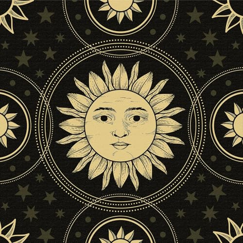 LZH-LP Self Adhesive Wallpaper Golden Sunflowers Peel and Stick Contact Paper, 44x600CM Green Background Removable Decorative Film for Cabinet Furniture