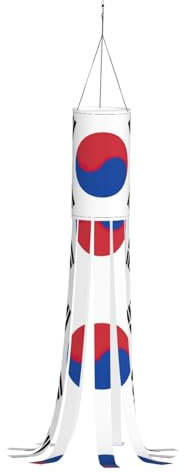 WCXTHGFA Windsack mit Flagge der Republik Korea, vielseitig, charmante Outdoor-Dekoration für Herbst, Erntedankfest, Winter
