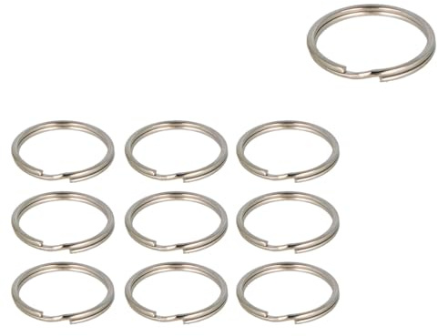 INNSPIRO Anneau double pour porte-clés métallique argenté diamètre 20 mm (17 mm) 10 u.