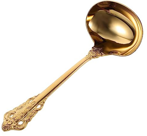 PRETYZOOM Mestolo Per Minestra in Acciaio Resistente Grande Mestolo Da Cucina Utensile Da Cucina Ergonomico Per Zuppe e Sughi