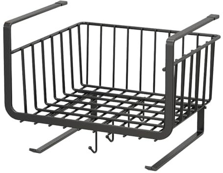 Peakjune Panier sous Etagere,Panier à Tiroir Coulissant Suspendu,étagère Suspendue sous l'armoire,Organiseur de Tiroir Suspendu sous Armoire,pour Commode,Salle à Manger,Chambre à Coucher,Armoire