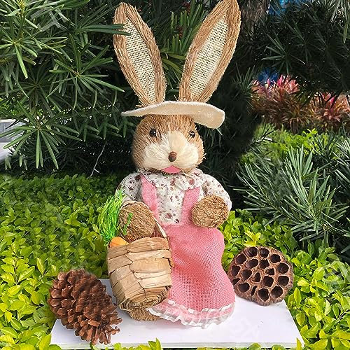 UncleS Suministros de fiesta de Pascua, adornos de paja de Pascua para niños y adultos con patrón simple para aliviar la presión