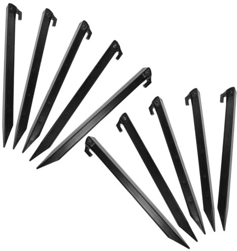 VICASKY Lot de 10 piquets de tente en plastique robustes pour le camping, l'extérieur et le jardinage, pour fixer des tentes, des pavillons et des bâches