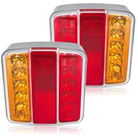 YOYOCOOL 2 PCS Feux de Remorque LED 12 V 24 V Imperméable avec Feu Stop, Clignotants, Position, Eclairage de Plaque d'immatriculation, Réflecteurs, Certifiés ECE