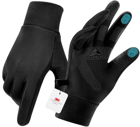 GXCROR 3M Thinsulate Guanti Invernali Guanti da Ciclismo Guanti da Corsa Antiscivolo Touchscreen Adatti per Ciclismo, Corsa, Pesca, Motociclismo
