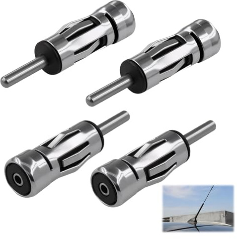4 Piezas Adaptador de Antena de Radio DIN Macho a ISO Hembra, Conector de Antena Coche Universal, Adaptador de Audio Estéreo Vehicular, Enchufe DIN a ISO para Radio de Automóvil, Instalación Fácil