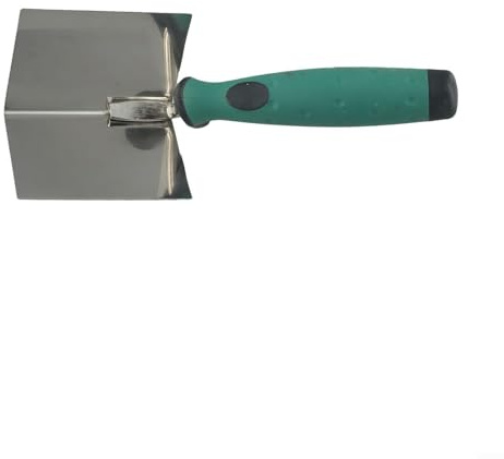 Zilimontt Paleta de esquina de acero inoxidable para paneles de yeso para ángulos interiores y exteriores de 90 grados, herramienta profesional de acabado de yeso con cómodo mango de goma (cono