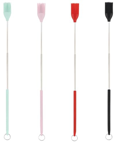 Ciieeo 4pezzi Pennello per Pasticceria in Silicone Pennello da Cucina per Olio e Salsa di Design Portatile per Barbecue e Grigliate