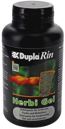 Dupla DuplaRin Herbi Gel I 150 g I Pasta di mangime autoadesiva per pesci e invertebrati Herbivore I con spirulina, alghe marine, clorella, erba medica, micoproteina e aglio, mangime per pesci acquari