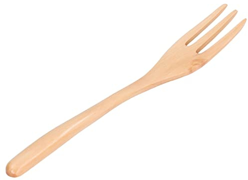 Haofy Obstgabel aus Holz, Naturholz, Langer Griff – Wiederverwendbare Salatgabel für Picknicks, Camping, Büro, Schule und Ausflüge Im Freien