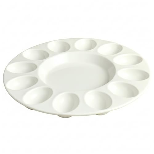 Bemonew Bandeja para Huevos Rellenos de cerámica con 8 Agujeros en Forma de Pollo y Base Antideslizante para decoración de Festivales y Desayuno en la encimera de la Cocina.
