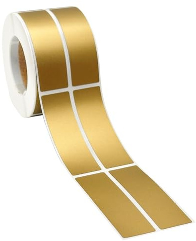 500 st skrapklistermärken, skraplösa egna skrapkort, skrapkort, skraplös för festspel och gåvor, skrapklistermärken 48 x 15 mm i guld, för hantverk och vykort