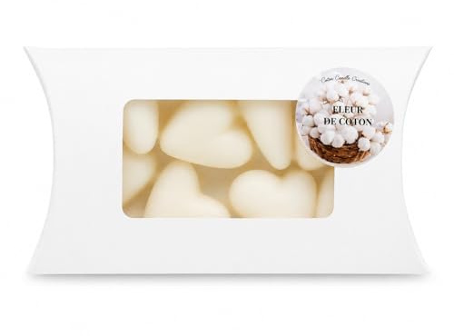 Fondants Perfumado para Quemador, Vela de calentamiento plano, bolsa de regalo de 115 g, cera orgánica, productos naturales, fragancia de GRASSE, producto fabricado en Francia. (flor de algodón)