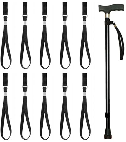 dinghaole 10 Pièces Dragonnes pour Canne de Marche, Lanière De Poignet Durable, Bracelet pour Béquilles, Accessoire de Sécurité pour Canne et Randonnée, pour Personnes Âgées Handicapées Hommes