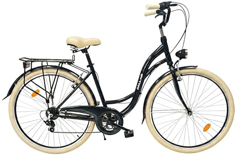 Fahrrad 28 Zoll - Bequemes Cityrad für Damen und Herren - mit 7-Gang Shimano Schaltung - Komfortabler Tiefeinsteiger für Stadt und Pendler - Dallas City