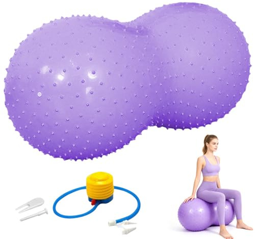 Mbuaopa Peanut Ball, Peanut Yoga Ball, Anti-burst Exercise Ball With Pump Ball Plug for Yoga, Pilates, Core Training, Gym, Birthing for Pregnancy, Kid
