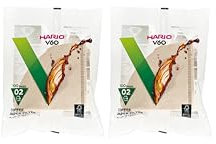 Papier-Kaffeefilter V60 von Hario 100 count, 2 pack Size 02 Natürliche Registerkarten