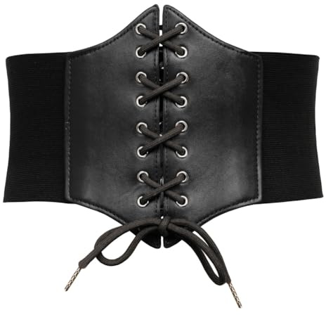 GRACE KARIN Victorian Steampunk Sexy Underbust Waist Belt Corset(2XL,Black)
