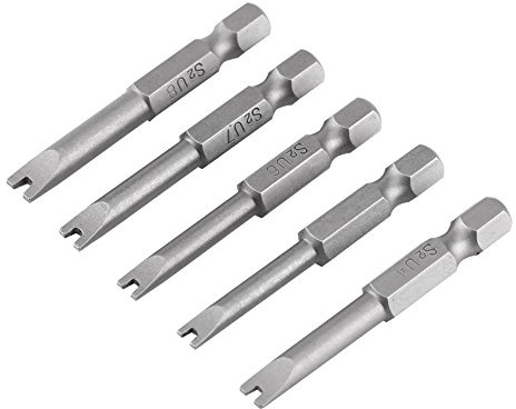 5 Stück Schraubendreher U Typ Form 1/4Hex Shank Magnatic Schraubendreher Bits Extra 50mm Legierter Stahl Spezial für Elektrogeräte