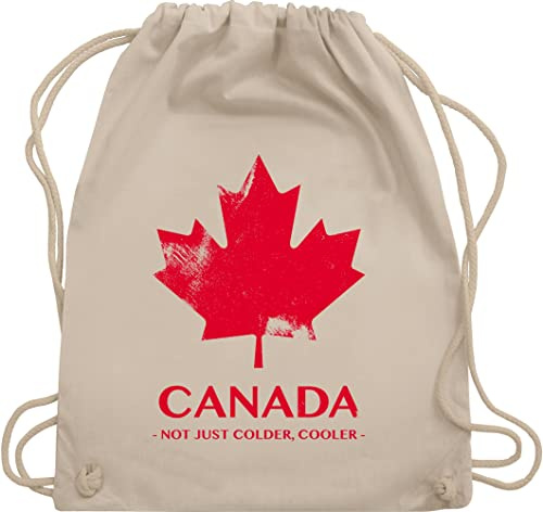 Turnbeutel Rucksack - Länder Fahnen und Flaggen - Canada Not just colder cooler - Souvenir Geschenk - Unisize - Naturweiß - kanada vintage country maple beutelrucksäcke stadt kanadier stoffbeutel