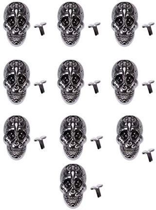 SUPVOX Remaches Punk De Calavera 10 Piezas Accesorios De Metal Para Decoración Diy En Zapatos Bolsos Cinturones Y Ropa Artesanía De Cuero Estilo Punk 2.5X1.5Cm