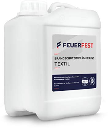 FEUERFEST® Brandschutzimprägnierung für Textilien - DIN 4102 B1 – 2,5l - Erfüllt Standard 100 by Oeko-TEX – Für Privat- und Gewerbeeinsatz geeignet