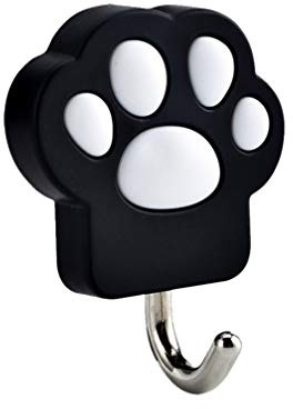 BESPORTBLE Selbstklebende Haken Katzenpfotenform Aufhänger Wandhaken Mantel Handtuchbeutel Schlüsselhaken Küchenlöffel Pfannkuchenwenderhaken für Bad Wohnzimmer Deckentür (Schwarz)